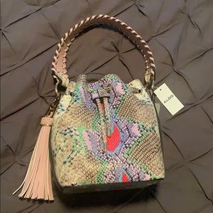 Snake print aldo bucket bag